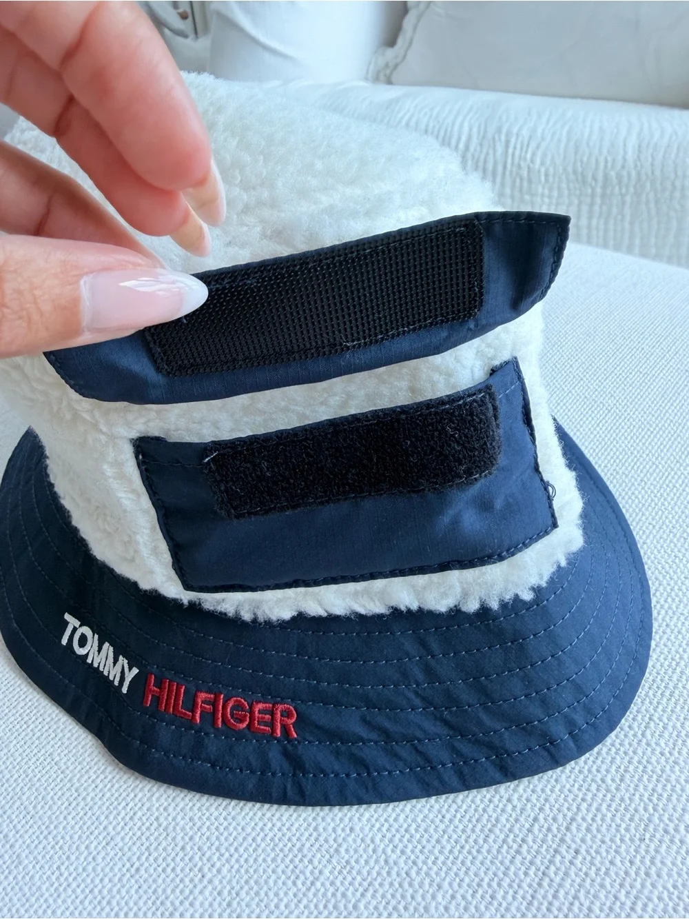 Tommy Hilfiger Kids Navy & Cream Sherpa Bucket Hat with Pocket